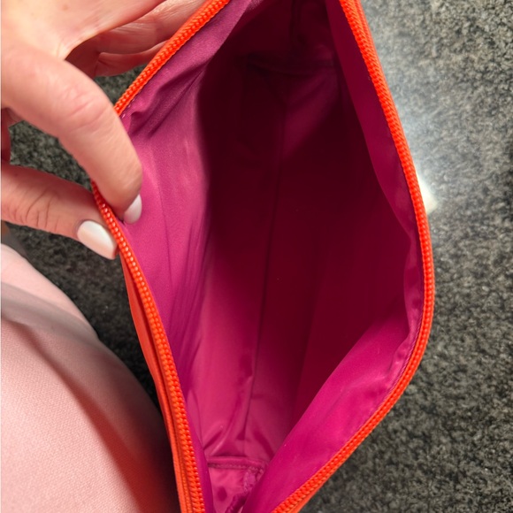 Tory Burch Vibrant Orange and Pink large cosmetic case - Picture 3 of 4